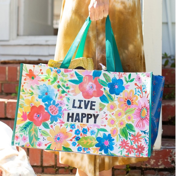 NEW “live happy” large tote carry all bag - Picture 8 of 10